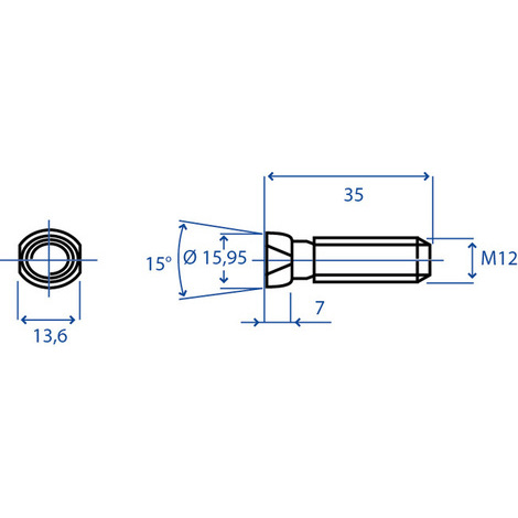 BULLONE FISS.TESTA CONICA M12X35 12.9